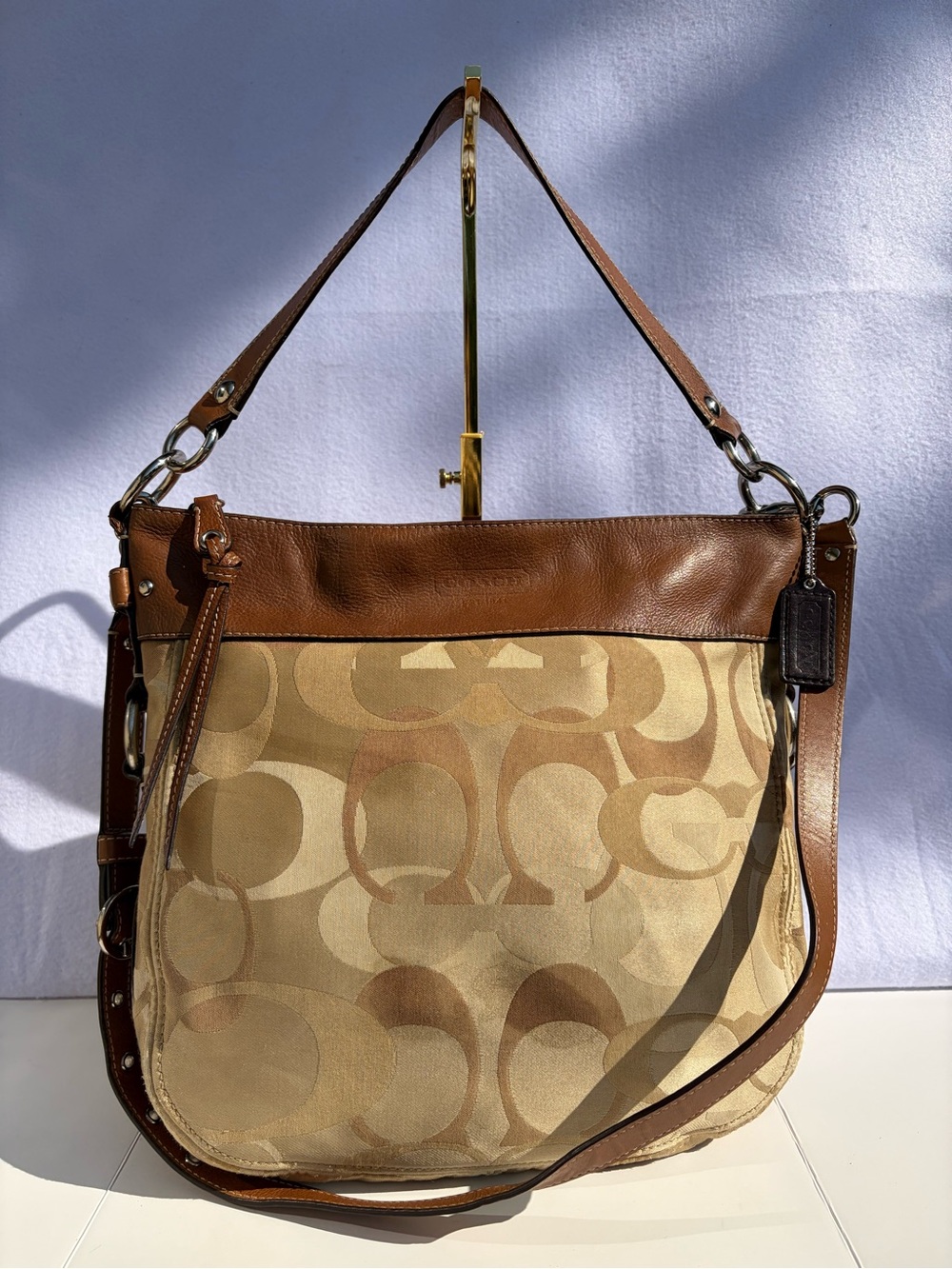 Coach Zoe Signature Optic Hobo Bag